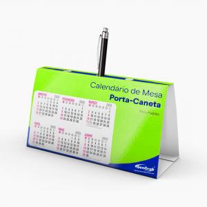 Calendário de Mesa Porta-Caneta Couchê 300gr 143x85x53mm    